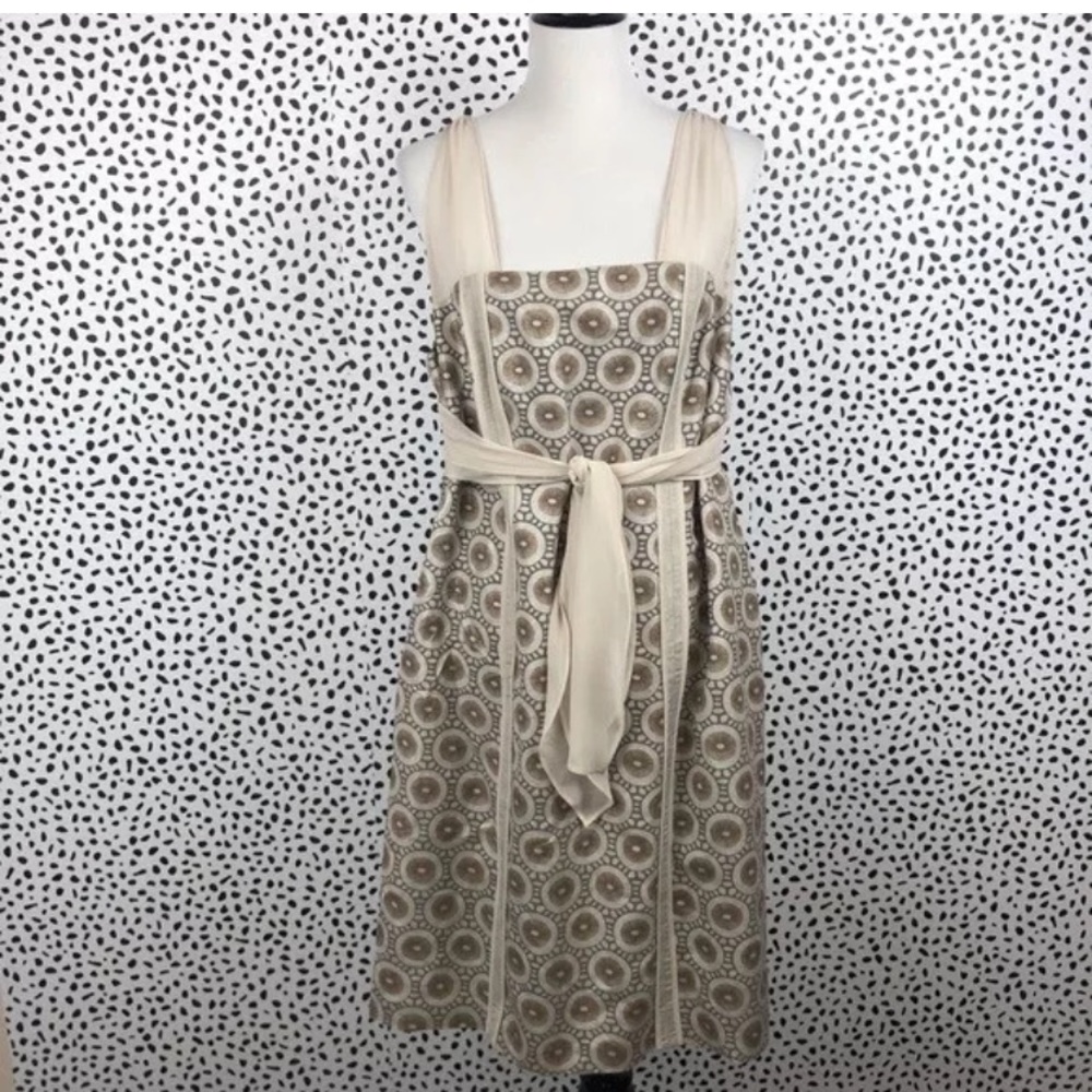 isabel Toledo linen dress with chiffon sleeves